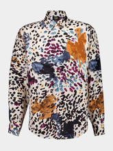 Fendi White Falena Print Silk Shirt