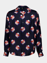 Fendi Dark Blue Bouquet Silk Shirt