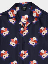 Fendi Dark Blue Bouquet Silk Shirt