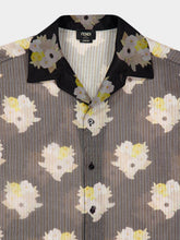 Fendi Black Bouquet Silk Organza Shirt