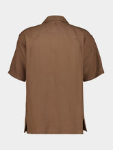 Fendi Light Brown Linen Bowling Collar Shirt