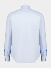 Fendi Celeste Blue Cotton Poplin Slim-Fit Shirt