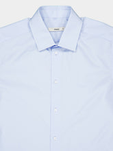 Fendi Celeste Blue Cotton Poplin Slim-Fit Shirt