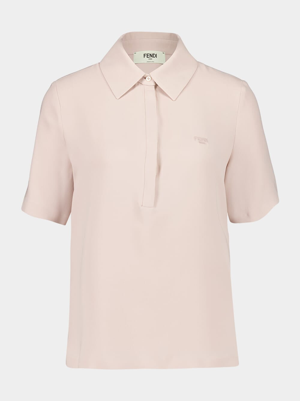 Pink Silk Cady Polo Shirt