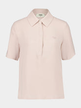 Fendi Pink Silk Cady Polo Shirt