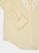 Fendi Beige Silk Georgette Lace Trim Shirt