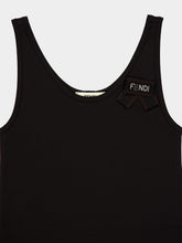 Fendi Black Cotton Sleeveless Top with Bow