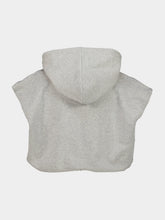 Fendi Grey Sleeveless Cropped Hooded Sweatshirt
