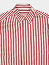 Ami Paris Ruby Red Striped Cotton Ami de Coeur Shirt