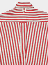 Ami Paris Ruby Red Striped Cotton Ami de Coeur Shirt