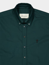 Ami Paris Bottle Green Cropped Cotton Embroidered Shirt