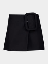 Ami Paris Black Wool Buckle Mini Skirt