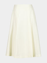 Ami Paris Ivory A-Line Cotton Linen Maxi Skirt