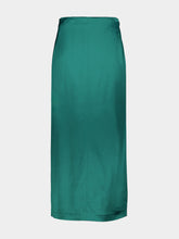 Ami Paris Bottle Green Straight Wool Blend Maxi Skirt