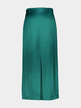 Ami Paris Bottle Green Straight Wool Blend Maxi Skirt