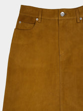 Ami Paris Tobacco Suede Leather Midi Skirt