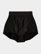 Dolce & Gabbana Black High-Waisted Satin Panties Shorts
