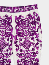 Dolce & Gabbana Majolica Print Silk Trousers
