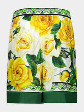 Dolce & Gabbana Rose-Print Silk Shorts