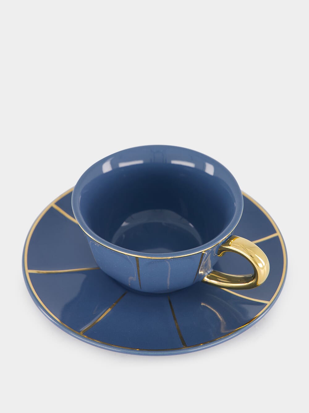 Blue Tea Cup with Saucer