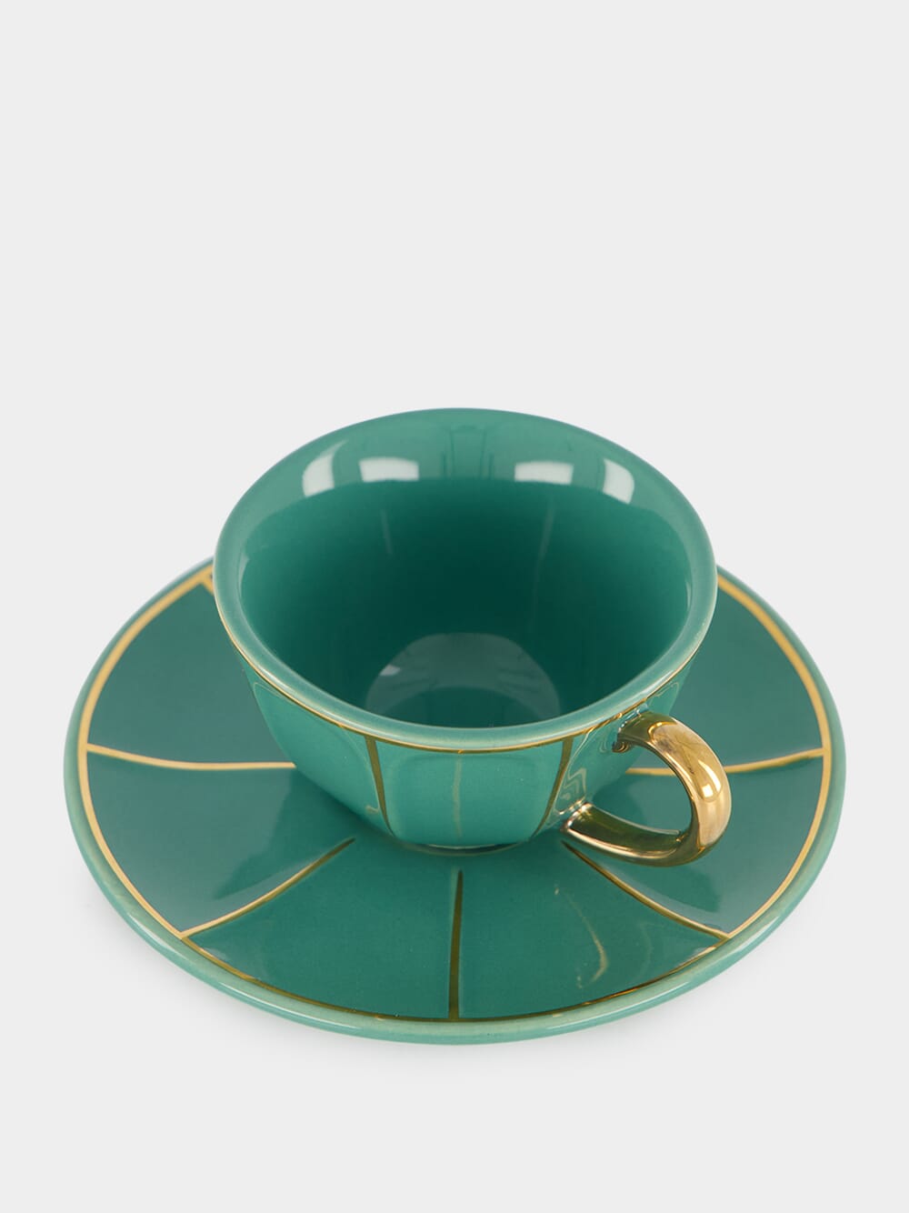 Green Coffee Cup with Saucer