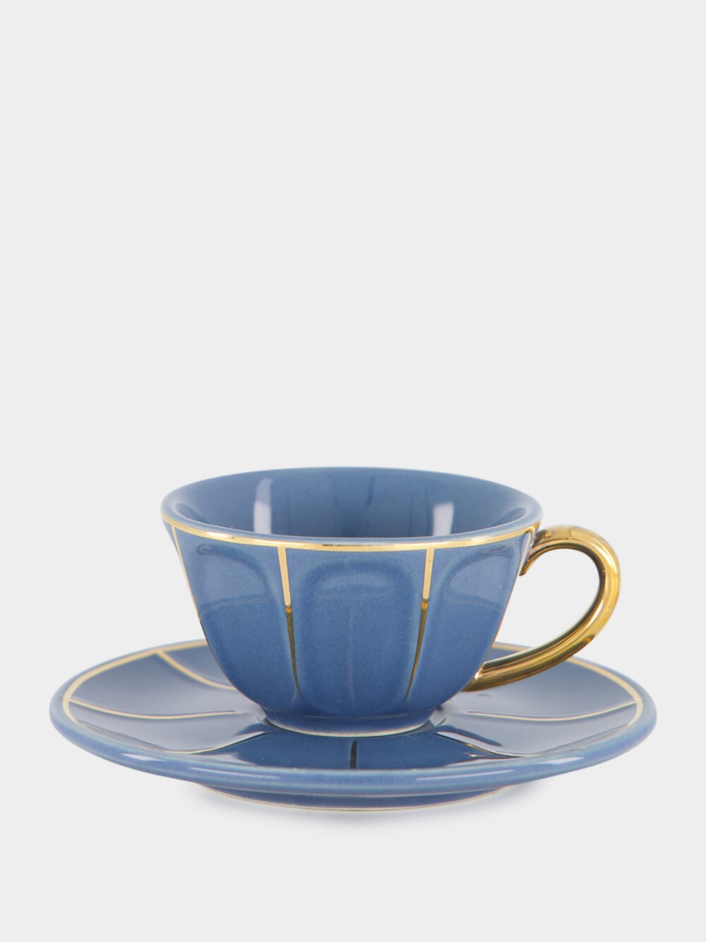 Blue Coffee Cup with Plate