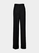 Dolce & Gabbana Black Pinstripe Bi-Stretch Wool Trousers