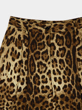 Dolce & Gabbana Leopard Print Wool Wide-Leg Trousers