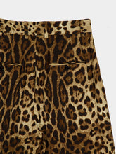 Dolce & Gabbana Leopard Print Wool Wide-Leg Trousers