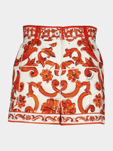 Dolce & Gabbana Orange Majolica-Print Bermuda Shorts