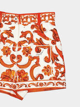 Dolce & Gabbana Orange Majolica-Print Bermuda Shorts