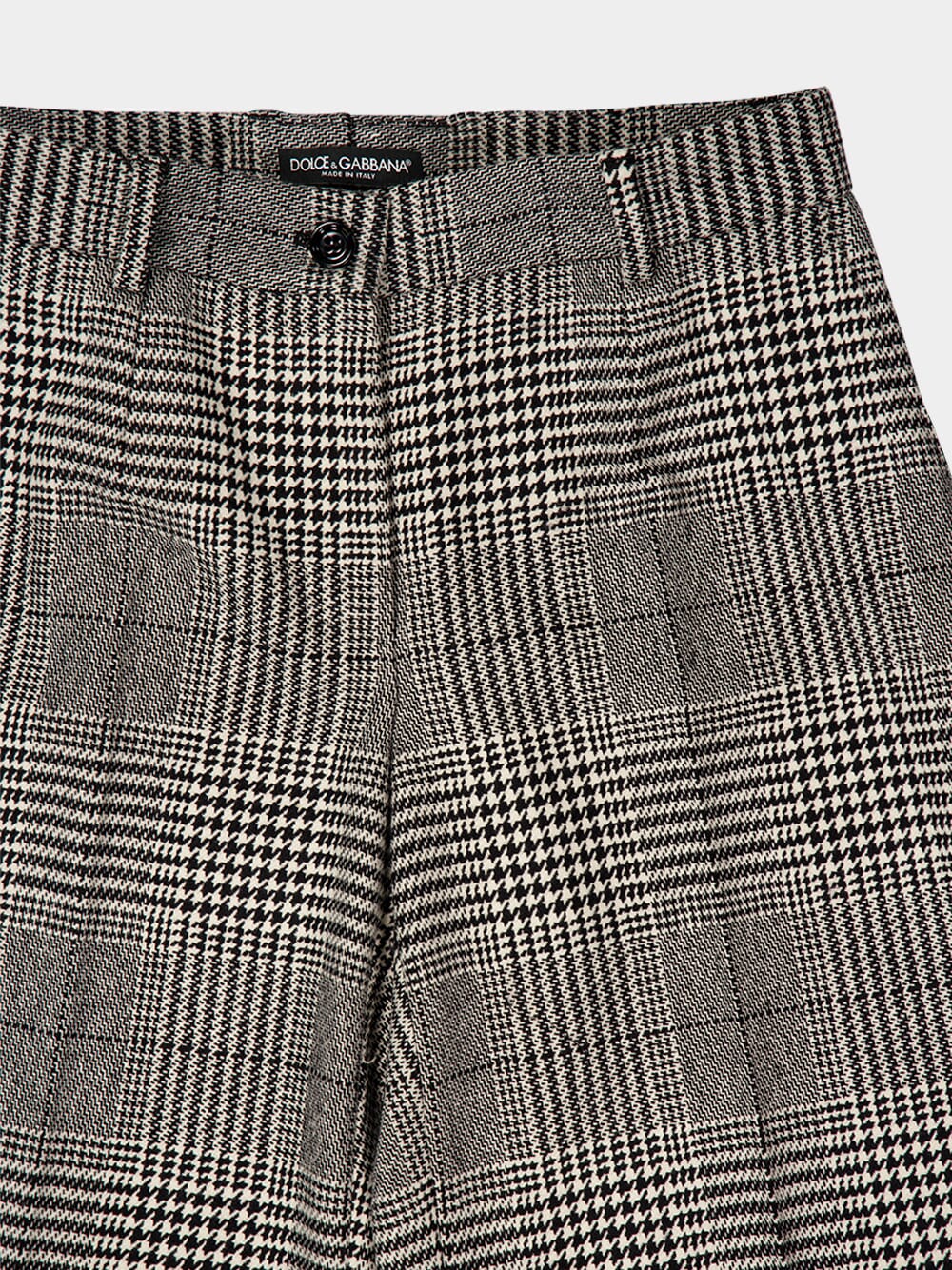 Grey Flared Glen Plaid Pants