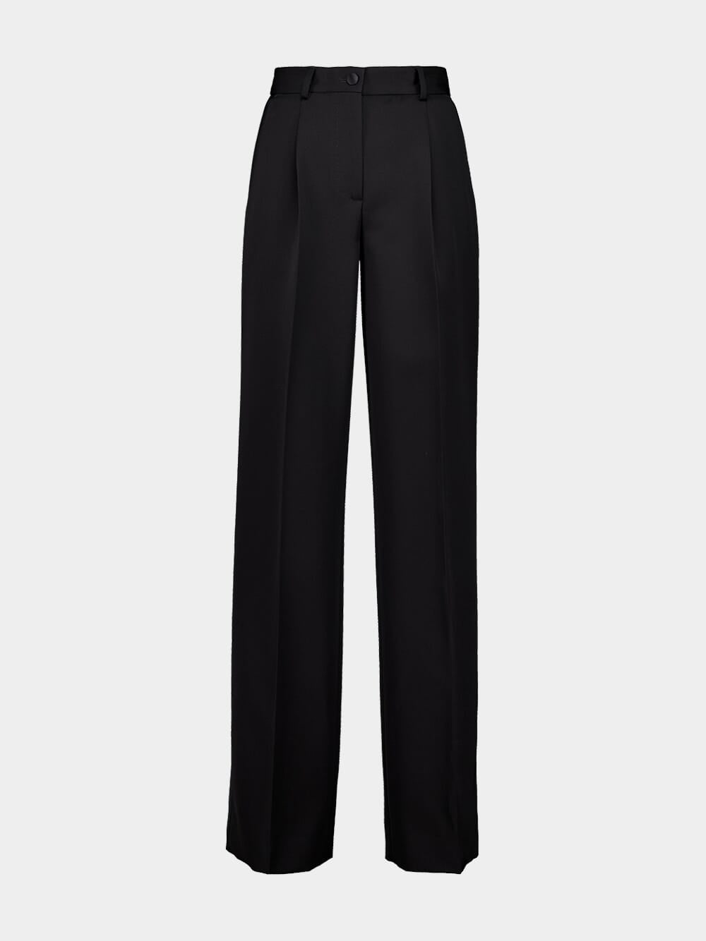 Black Flared Tuxedo Virgin Wool Pants