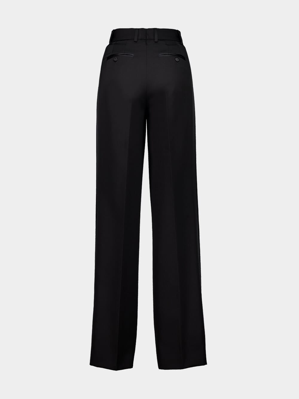 Black Flared Tuxedo Virgin Wool Pants