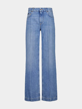 Dolce & Gabbana Blue Loose Denim Jeans with Pressed Pleat