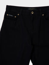 Dolce & Gabbana Black Loose Denim Jeans with Pressed Pleat