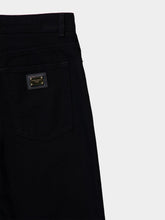 Dolce & Gabbana Black Loose Denim Jeans with Pressed Pleat