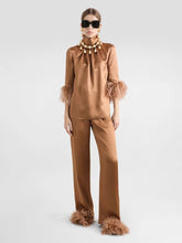 Dolce & Gabbana Brown Double Silk Satin Pajama Pants