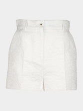 Dolce & Gabbana White Quilted Jacquard Floral Shorts