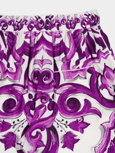 Dolce & Gabbana Majolica-Print Silk Wide-Leg Culottes