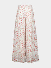 Dolce & Gabbana Small Rose-Print Poplin Wide-Leg Trousers