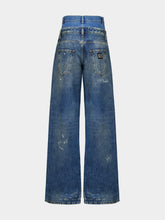 Dolce & Gabbana Blue Distressed Wide-Leg Denim Jeans