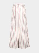Dolce & Gabbana Red Striped Poplin Wide-Leg Trousers