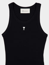 Ami Paris Black Cotton Ami De Coeur Tank Top