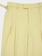 Ami Paris Lime Green Wool Tabs Wide Trousers