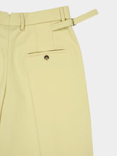 Ami Paris Lime Green Wool Tabs Wide Trousers
