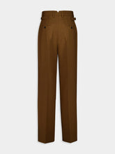Ami Paris Hazelnut Wool High-Waist Wide Trousers