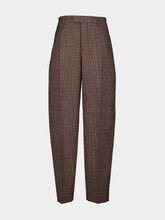 Ami Paris Brown Houndstooth Balloon-Fit Wool Trousers