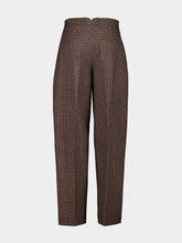 Ami Paris Brown Houndstooth Balloon-Fit Wool Trousers