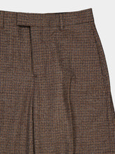 Ami Paris Brown Houndstooth Balloon-Fit Wool Trousers